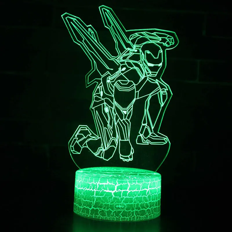 3d-лампа в виде крыла Железного человека светодиодный ночсветильник 7 цветов