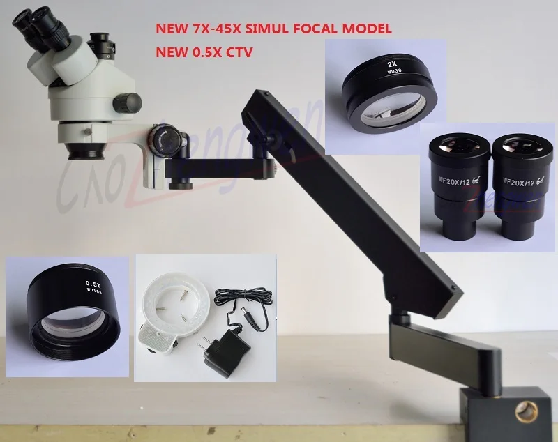 Микроскоп FYSCOPE 2X-180X Стерео Зум многофокусный микроскоп + с шарнирной подставкой 48