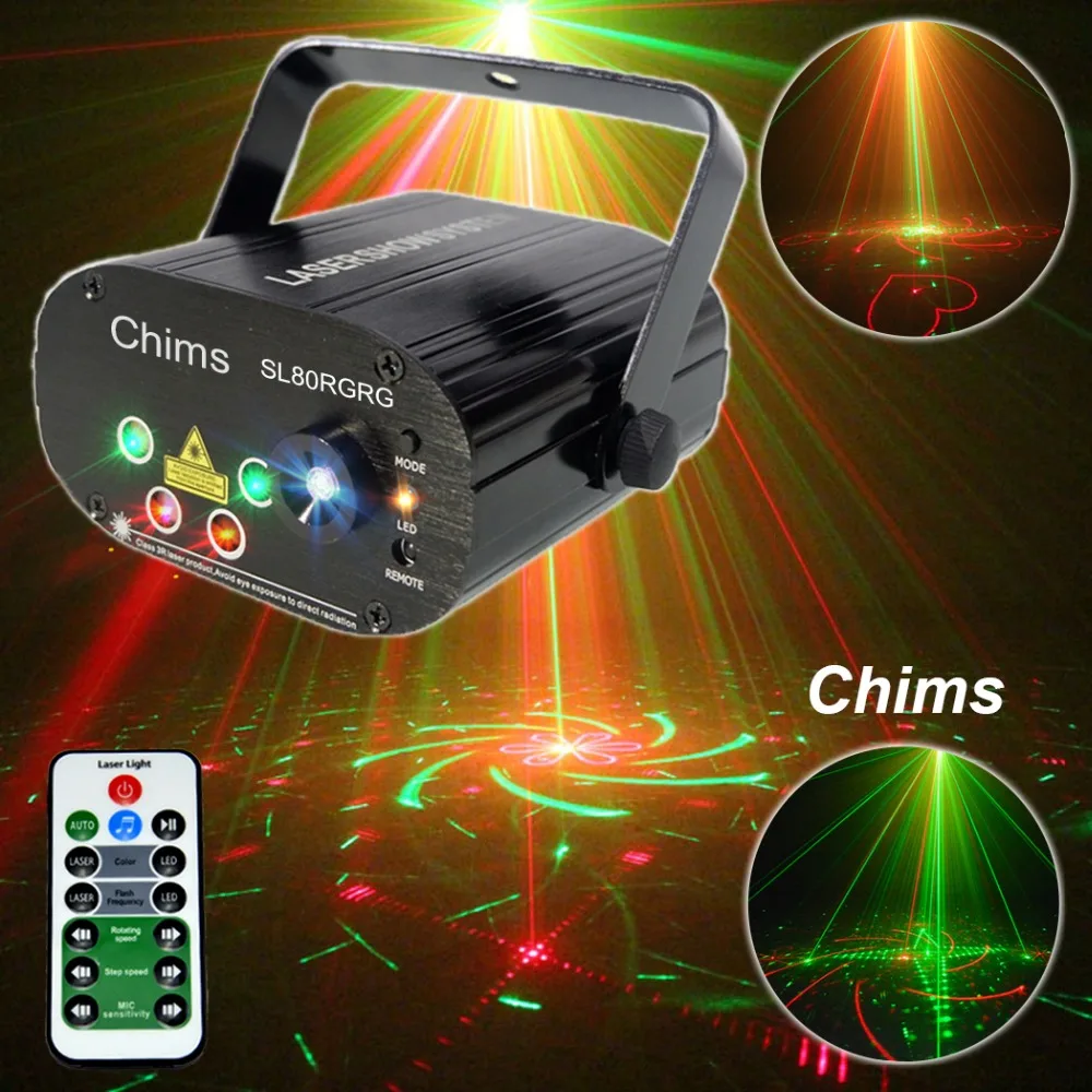 Chims RGB сценический светильник лазерный светильник для вечеринки 96 узор лазерный проектор светодиодный красочный DJ музыка рождество диско шоу танец DJ клуб