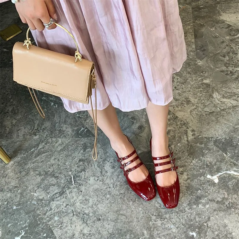 FEDONAS mary janes/милые вечерние туфли-лодочки для выпускного вечера; женская модная весенне-летняя обувь; женская обувь из лакированной кожи с квадратным носком; женская обувь с закрытым носком
