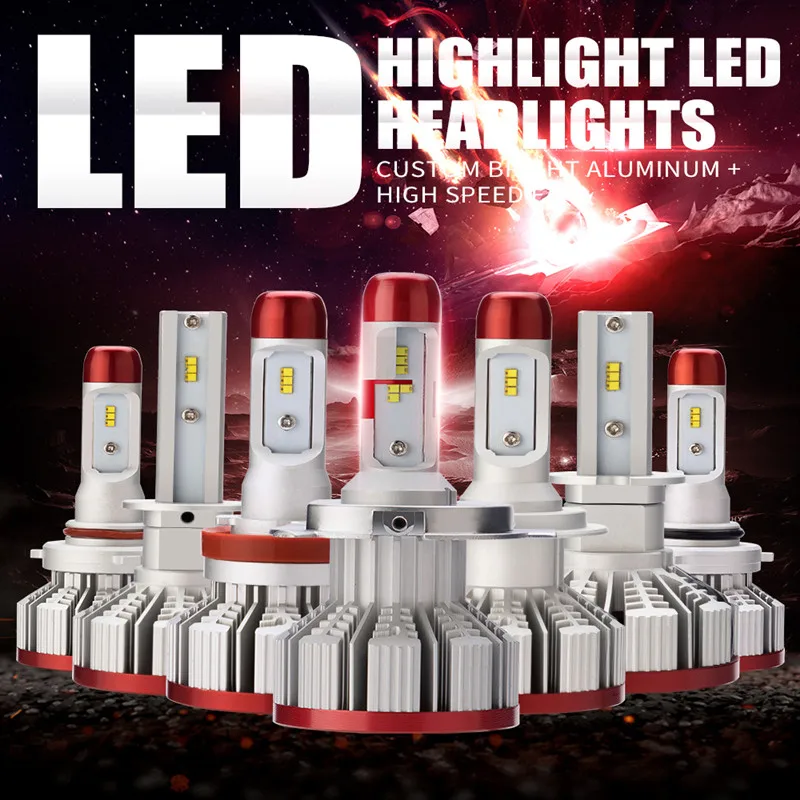 

LDDCZENGHUITEC Car LED Headlight Bulb H4/H7/H11/H13/9005/9006/H3/H1 Hi-Lo Beam ZES CSP Car 64W 6000LM Auto Led Headlamp 12