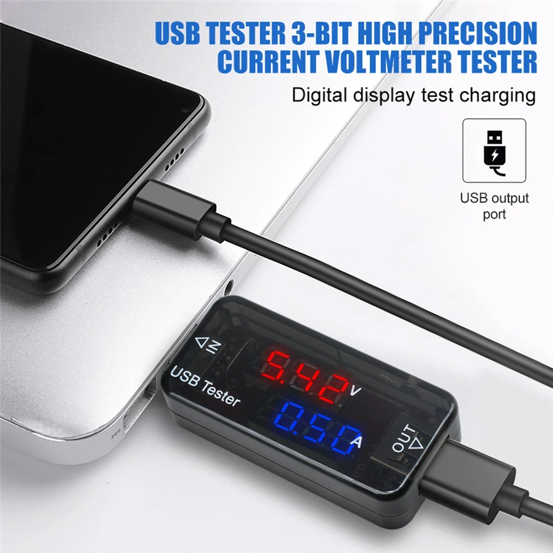 USB-тестер напряжения цифровой вольтметр-амперметр с ЖК дисплеем детектор монитор