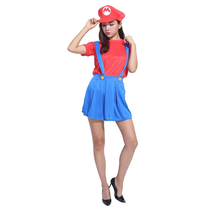 Новый женский Хэллоуин вечерние Танцы Симпатичные Марио Super Mario Louis Платье с
