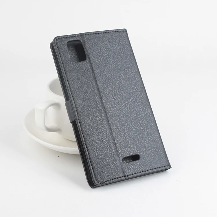 Для FLY IQ4601 чехол для телефона Folio Flip чистый цвет Личи шаблон PU кожаный бумажник