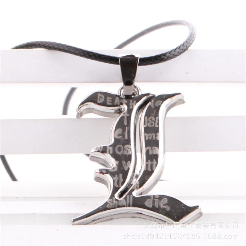 Ожерелье из кожаной веревки Death Note с двухслойной надписью L и логотипом Yagami аниме