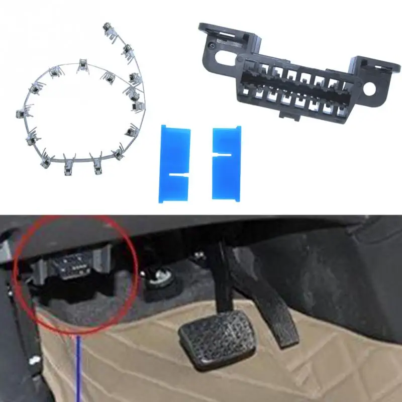 OBD2 16Pin женский J1962 разъем OBD гнездо для провода "мама" соединительный кабель с картой