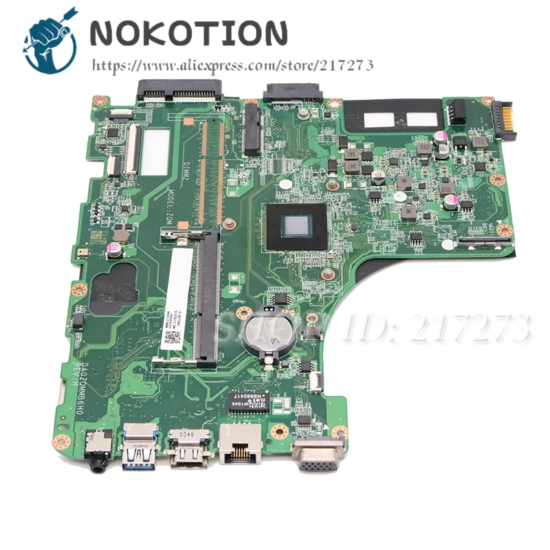 NOKOTION для Acer asipre E5-411 Материнская плата ноутбука DDR3 DA0ZQMMB6H0 DBMRX11003 дБ. MRX11.003 NBMLQ11009 NBMLQ110096