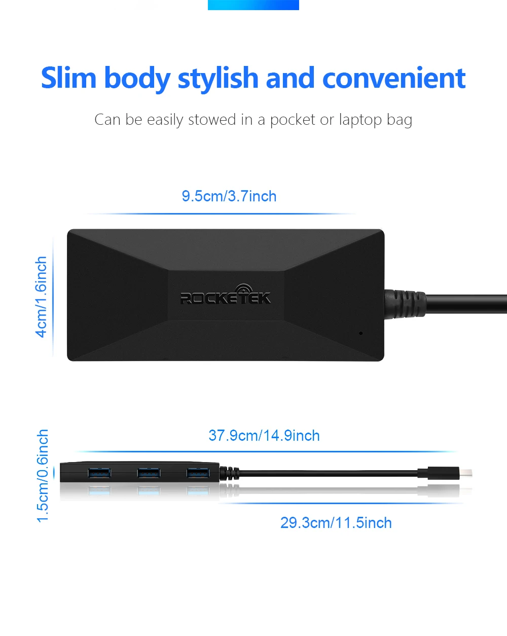 Rocketek мульти тип-c USB C 3,0 концентратор 3 порта OTG адаптер разветвитель SD/TF кард-ридер для MacBook Air компьютер ПК ноутбук аксессуары