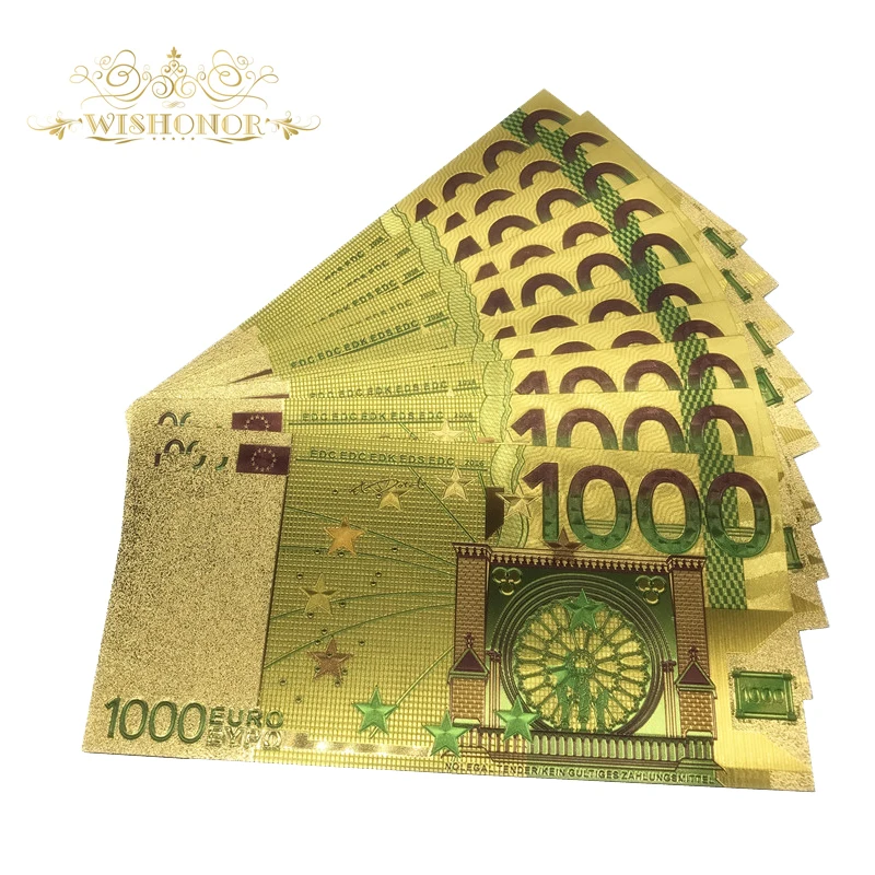 10 шт./партия позолоченные банкноты 1000 евро|banknotes collection|banknote goldbanknote euro |