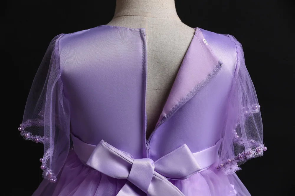 Новинка 2019 года торжественное платье принцессы для девочек цвет белый розовый