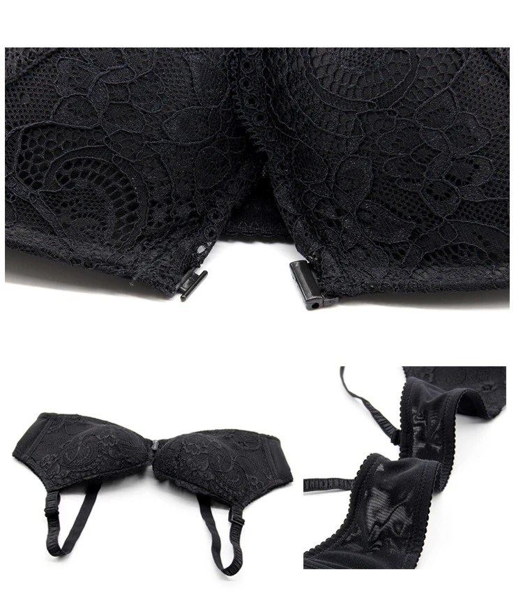 Jerrinut Intimates бюстгальтеры для Для женщин Push Up Кружева Для женщин's бюстгальтер без косточек застежка спереди нижнее белье Для женщин бюстгальтер Femme бюстгалтерженское бельебюстгальтербелье женскоенижнее бел