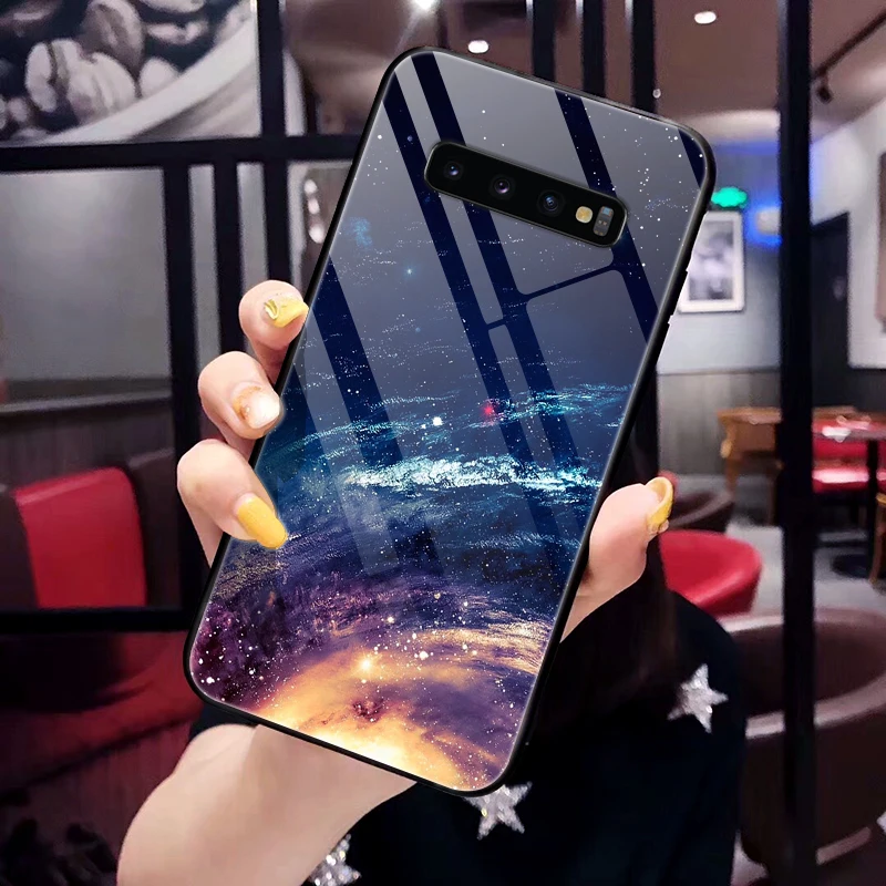 Чехол из закаленного стекла для samsung Galaxy S10 Plus, чехол s, мягкий бампер, Жесткий ПК, задняя крышка для samsung S10 Lite S10e e Funda S 10 Plus
