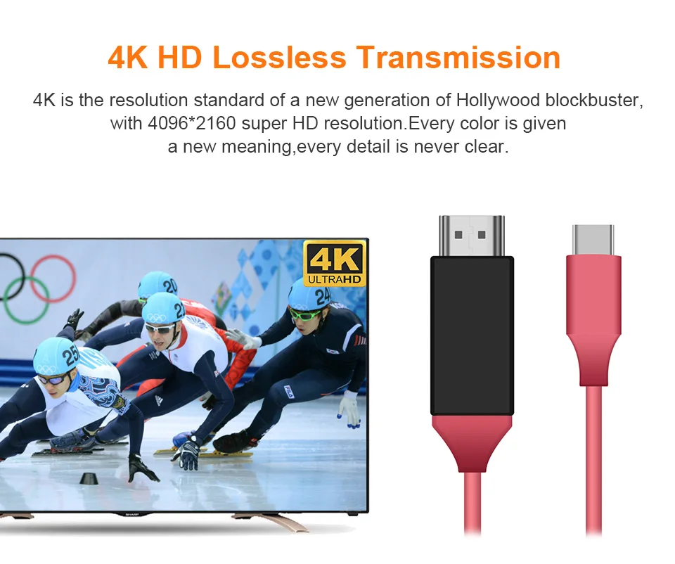 Высокая производительность type C к HDMI USB 3 1 4K высокоскоростной кабель адаптер для