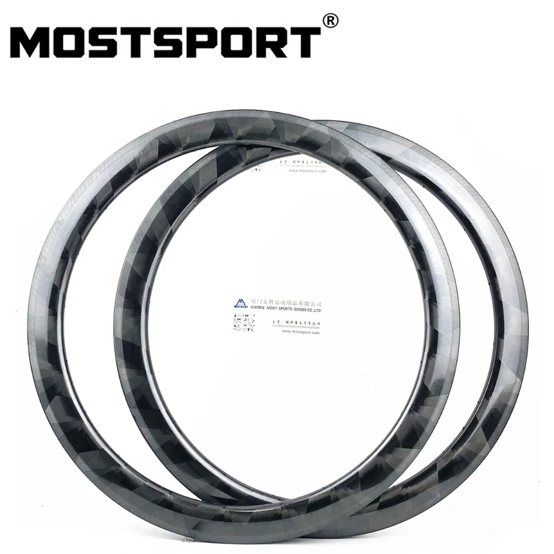 

MOSTSPORT Super Light 700C Carbon Rims 30/35/38/45/50/60/88 U Shaped New Textured Braking Track With Powerful Braking