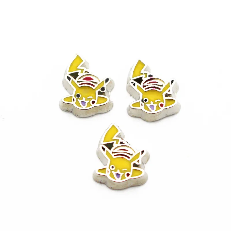 Горячая продажа 10 шт./лот металлическая эмаль Pokemon Raichu плавающие амулеты для