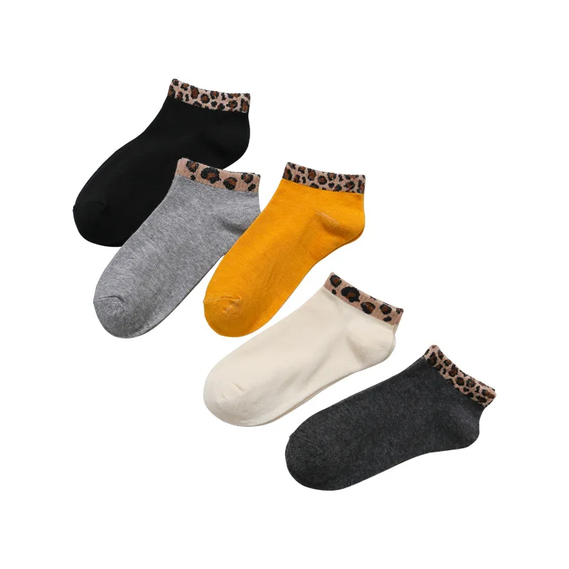 Летние женские носки леопардовые модные хлопковые крутые сетчатые красные