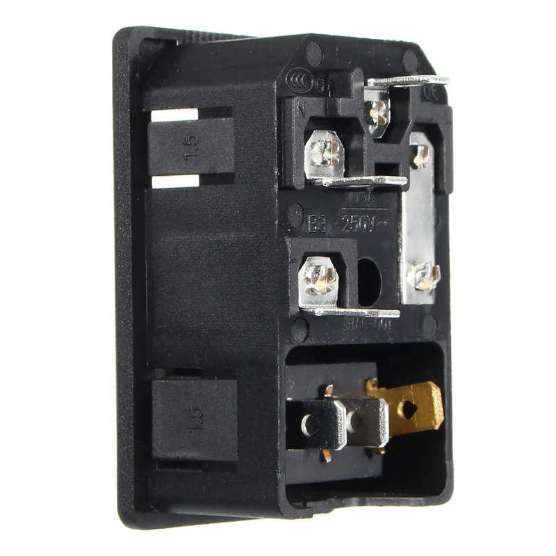 Excellway 10A 250V красный кулисный выключатель с плавким предохранителем IEC 320 C14 на