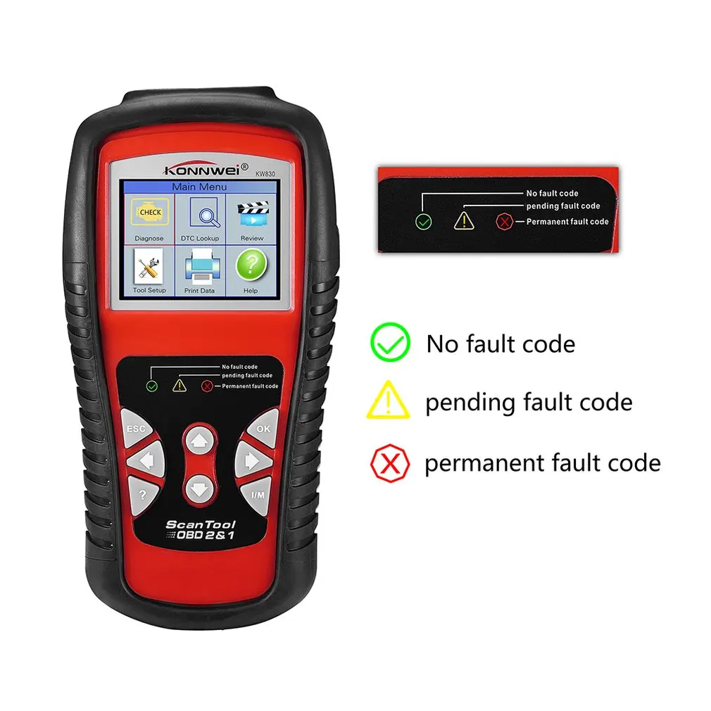 KW830 OBD2 автомобиля Устранение неполадок сканер неисправностей диагностический