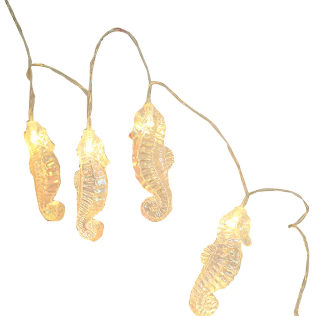 

1.5m 10 Lamp Seahorse Shell Marine Battery String Lamp Home Decoration Lamp