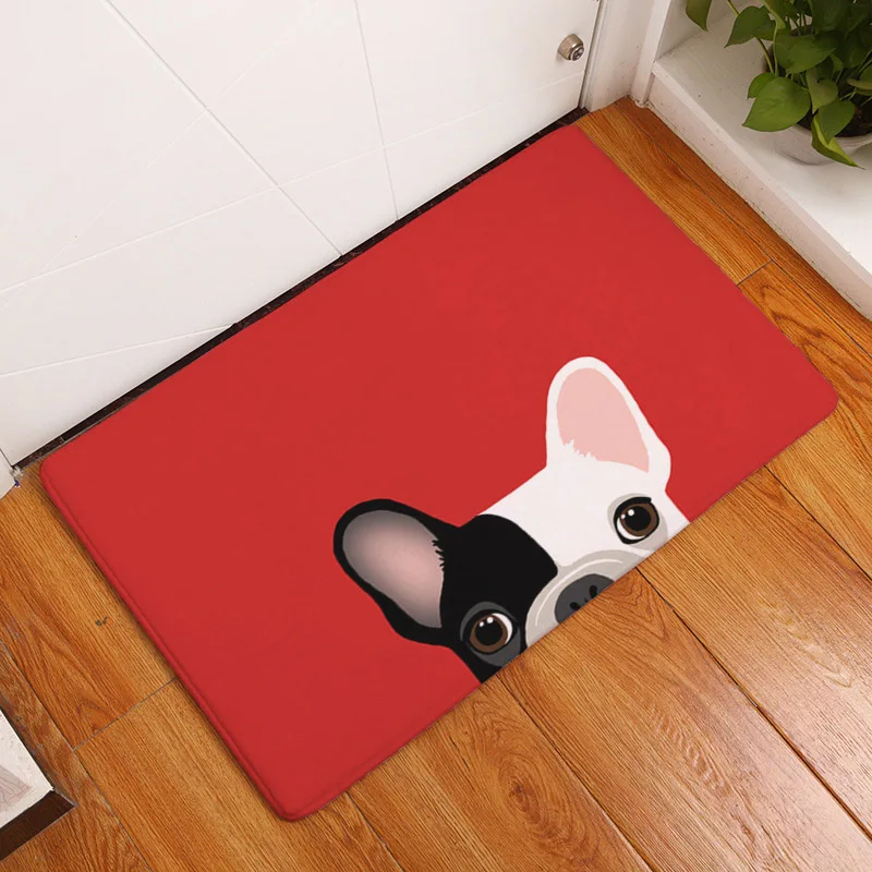 Wholesale Pug Bathroom Mat French Bulldog Home Chihuahua Rug Decor Home Floor Dog Lovers Gifts 40X60 cm Coral Fleece Comfortable