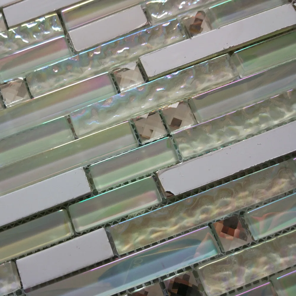 Соединяющаяся металлическая лента 13 СКОШЕННЫХ алмазов Радужная Хрустальная