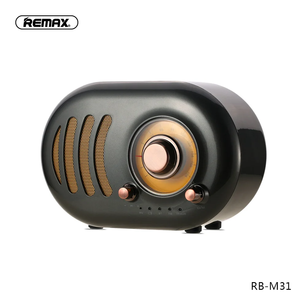black Remax беспроводной Bluetooth спикер Bluetooth 4,2 Портативный HIFI Bluetooth динамик для IOS Android смартфонов RB-M31 - Цвет: black