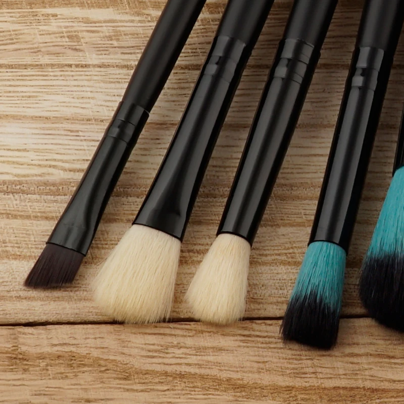 2018 8pcs Professional Makeup Set Blue Black Peak Powder Blush Foundation Eyeshadow Fan Brush Setpincel maquiagem | Красота и