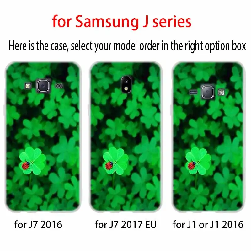 Четырехлистный клевер Божья коровка Дейзи чехол TPU для Samsung Galaxy J6 J8 J3 J5 J7 J4 J2 J1 Plus 2018