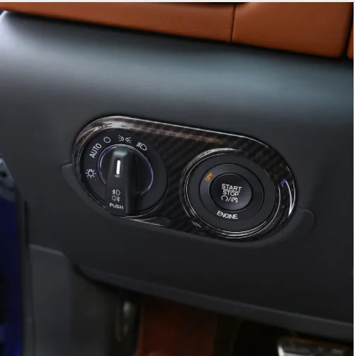 

Carbon Fiber Style ABS Plastic For Maserati Levante 2016 Car-Styling Headlight Switch Frame Cover Trim Sticker