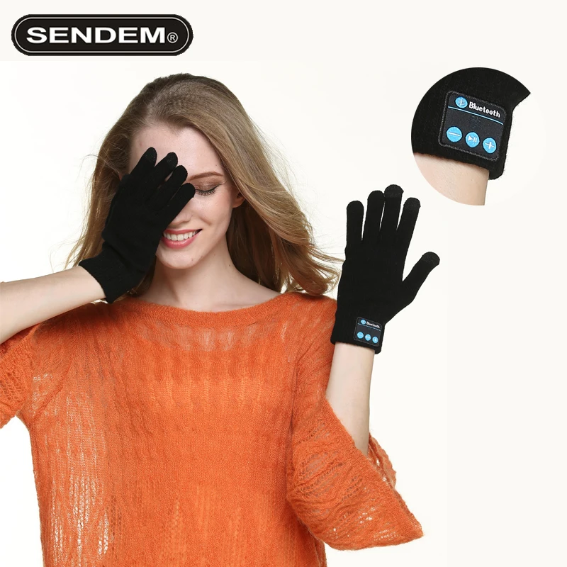 SENDEM M13 Smart теплые красочные Перчатки Bluetooth наушники Беспроводной Открытый вязать
