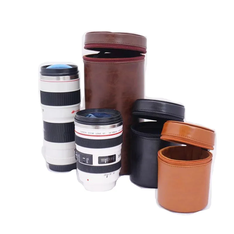 Защитный чехол для объектива камеры S M L кожаный DSLR Nikon Canon Sony 3 цвета|lens bag case|lenses