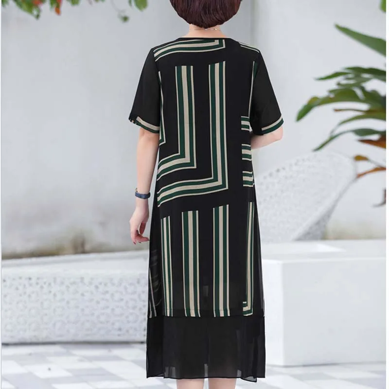 Женское шифоновое платье для женщин среднего возраста 2020 Новое модное