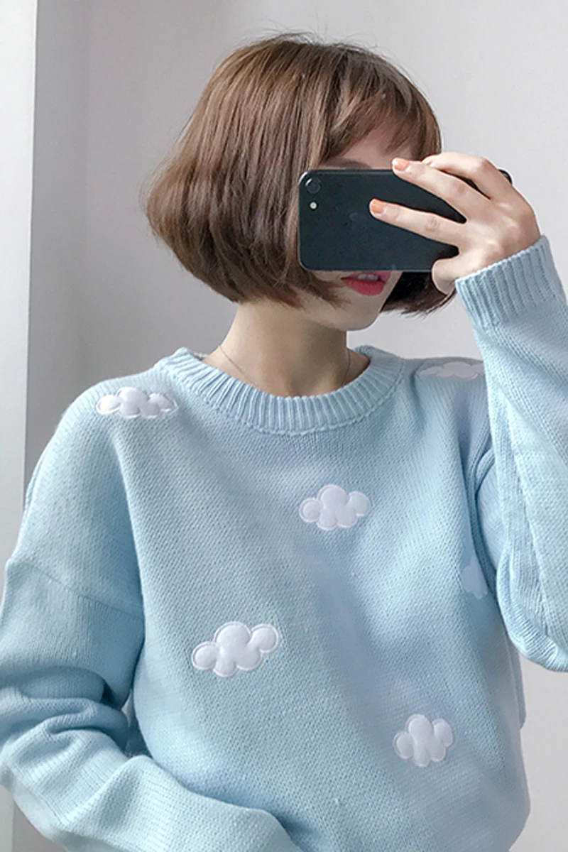 Новинка 2019 корейский Зимний женский маленький яркий свитер свободное