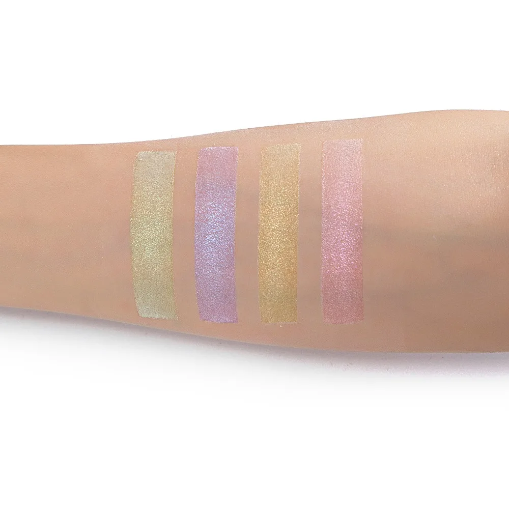 4 цвета Блестящий Золотой хайлайтер пудра палитра осветляющая основа для лица