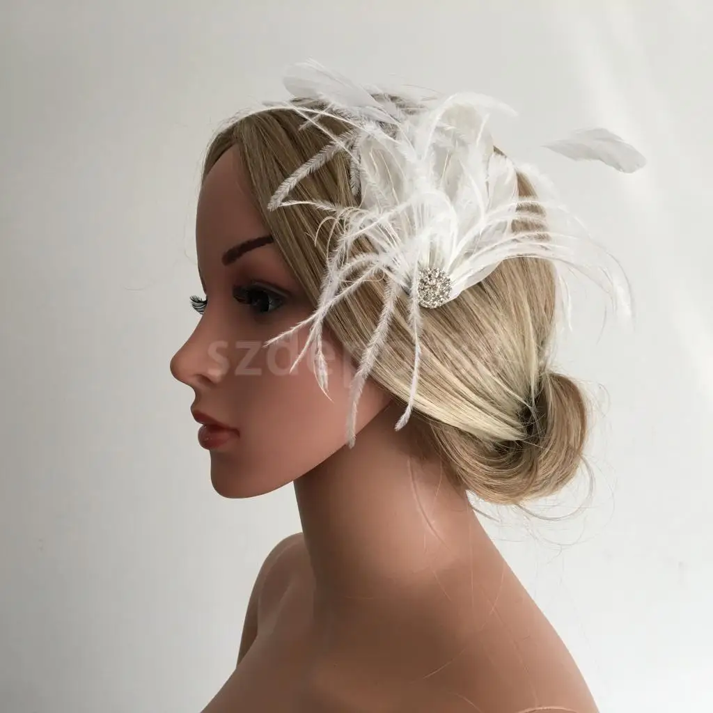 Перо волос чародей Кристалл головной убор Ascot гонки заколка для волос ювелирные изделия