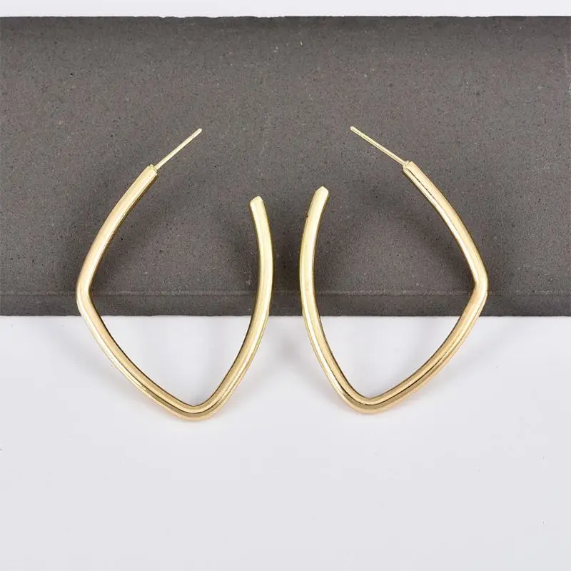 Минималистичные металлические большие Нерегулярные геометрические серьги