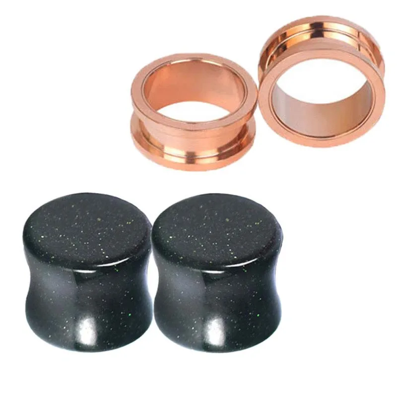 Fashion Piercing orelha Catilagem Ear Expanders Saddle Stretchers Stone and Hollow Tunnels Plugs Stainless Steel Body Jewelry | Украшения и