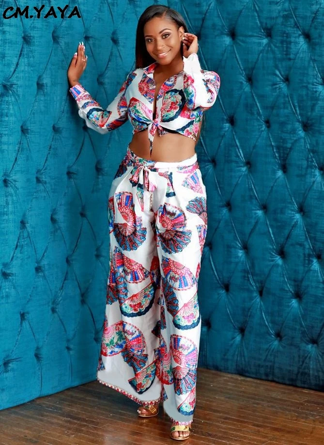 Женский сексуальный принт с длинным рукавом Завязывающийся Топ прямые свободные