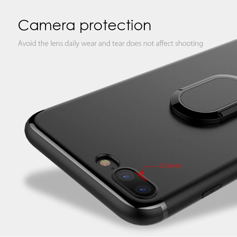 Nenuka Phone Case for iPhone 6 6S 7 8 X XS XR MAX Car Holder Stand Magnetic Bracket Finger Ring TPU + PC Back Cover |