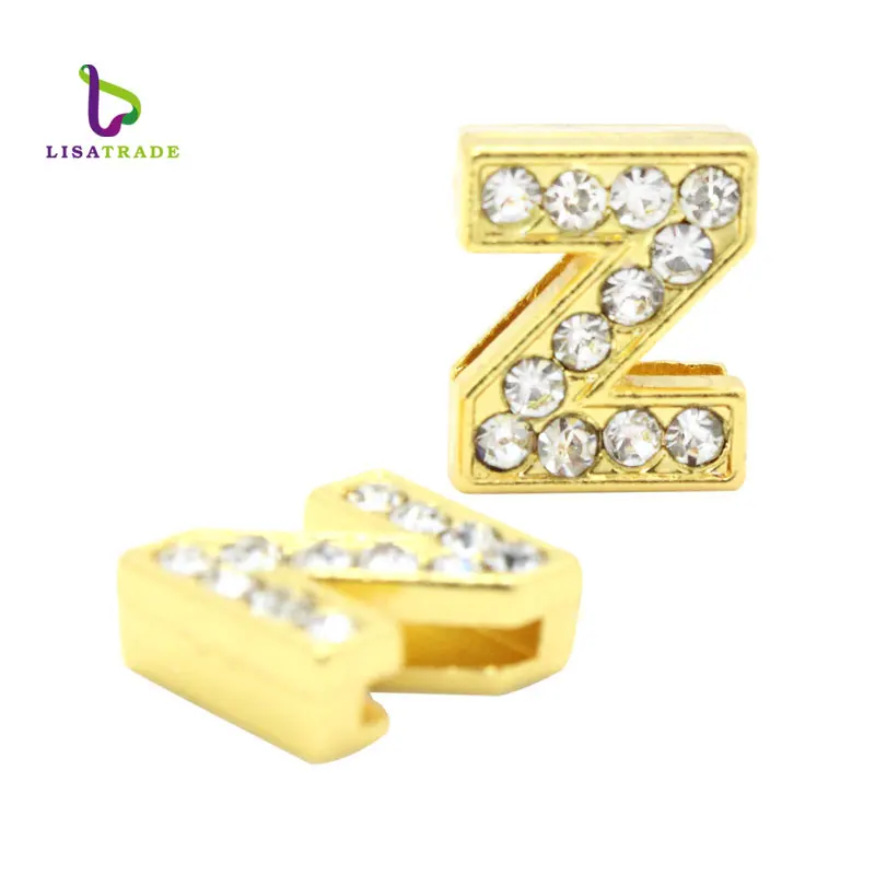 130 шт. 10 мм золотые подвески в виде букв Английский алфавит браслет на запястье