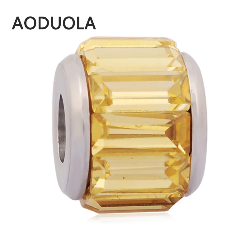 2 шт./партия бусины из нержавеющей стали с большими прозрачными стразами бусинки