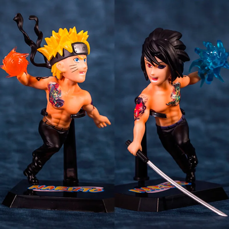 Наруто Shippuden фигурку Учиха сасуке Узумаки тату версия модели ПВХ Детская