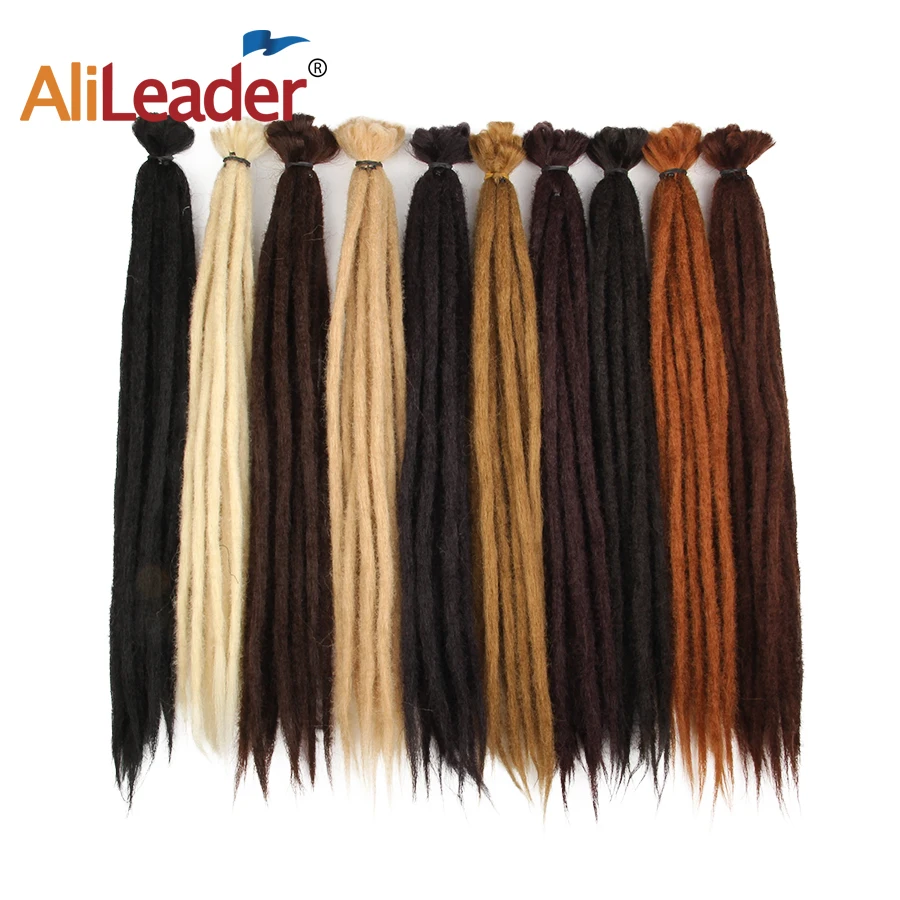 Alileader Synthetic 17Color 5/10 Strands Dreadlocks Hair Extension For Women Handmade Dreads Braiding Hair Crochet Braids styles