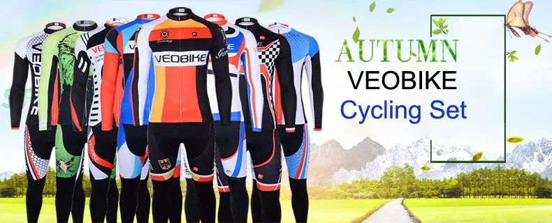 VEOBIKE Осенняя мужская футболка с длинным рукавом для велоспорта, набор Pro Team, 3D гелевая одежда для горного велосипеда, быстросохнущая одежда для велоспорта, спортивные костюмы