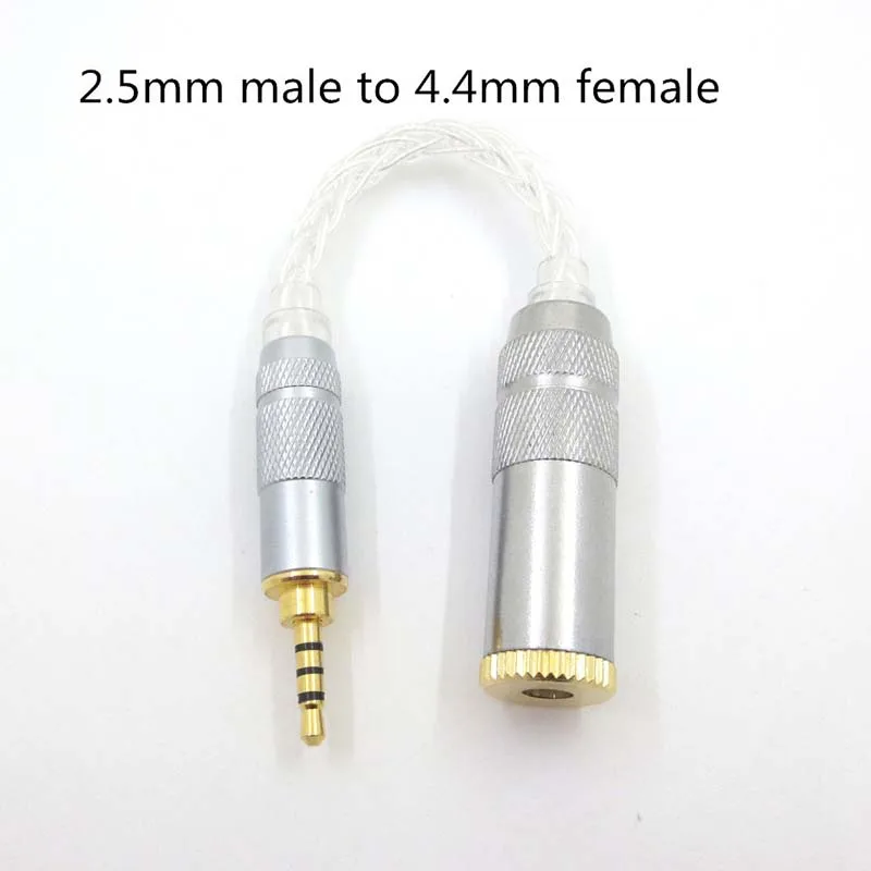 4.4mm Female to 3.5mm Male Adpter 8 Core Silver Plated Audio Cord 4.4 for HIfi MP3 Music Player | Электроника