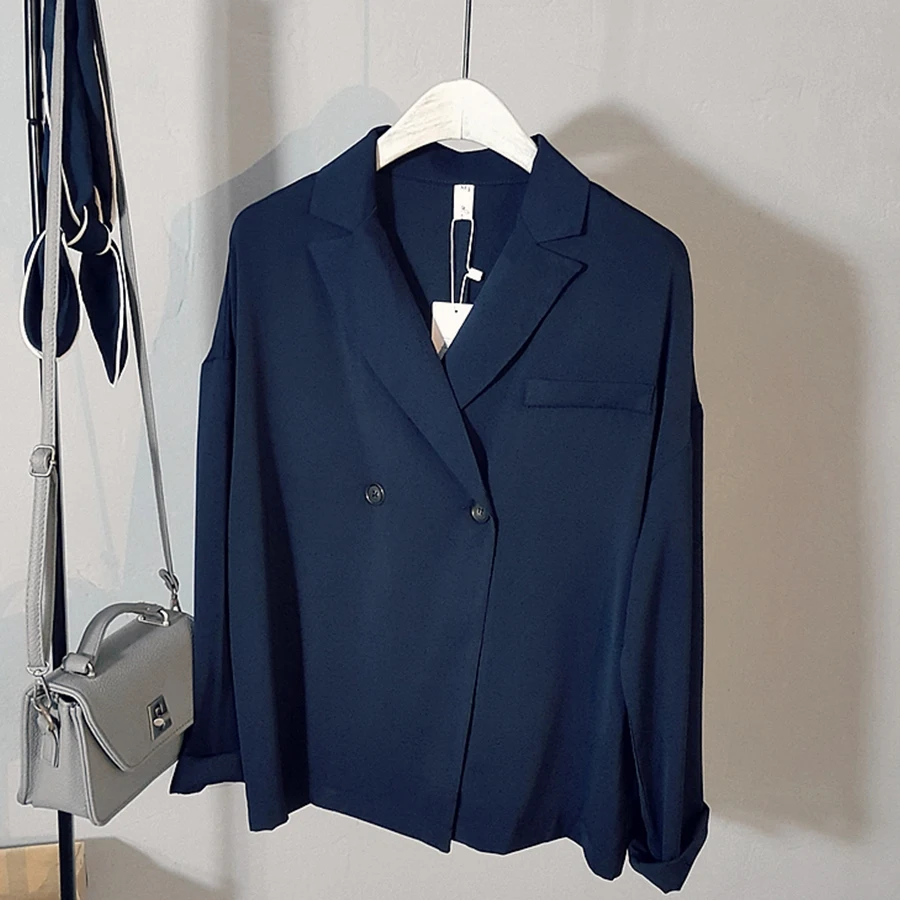 Mlanxeue Spring Slim Women Blazer Coat Casual Jacket Long Sleeve One Button Shirt Ladies Blazers Work Wear Notched |