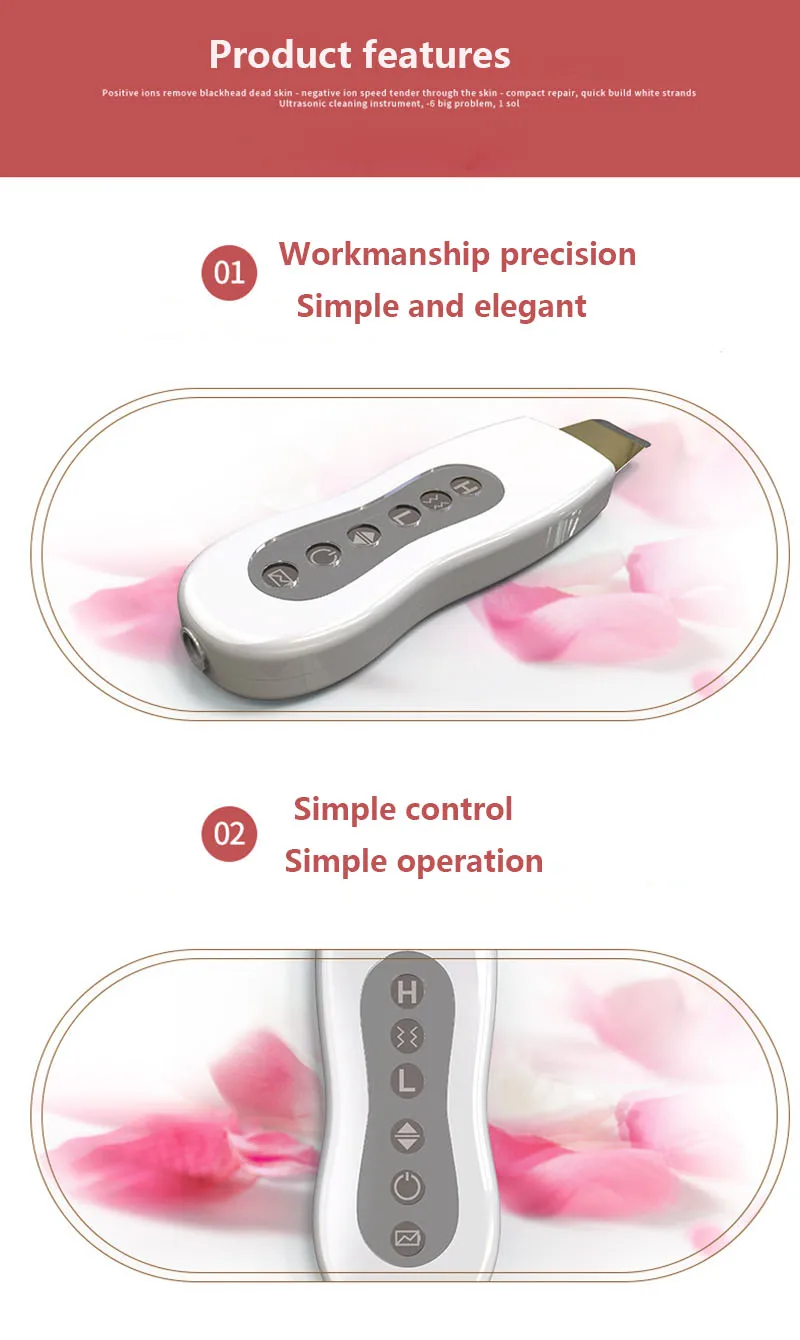 Ультразвуковая поверхность очиститель пор кожи скруббер Чистый удаление акне
