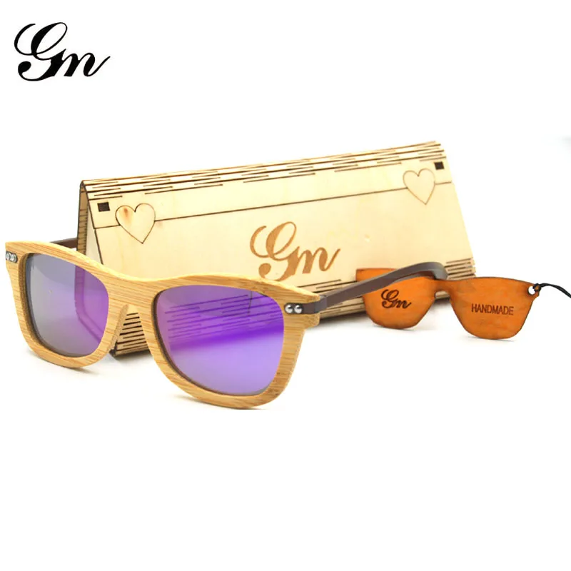 GM мужские деревянные очки oculos de sol feminino Роскошные брендовые солнцезащитные для