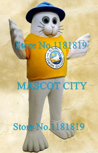 Костюм талисман Профессиональный для взрослых косплей костюм с белой мормышкой