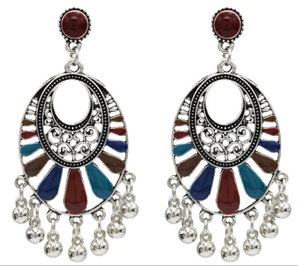 5022 CO Этнические серьги Jhumka для Для женщин из индийской смолы из бисера с бахромой, с кисточками серьги афганских пакист Египет Свадебные Pendientes - Окраска металла: 5022 CO